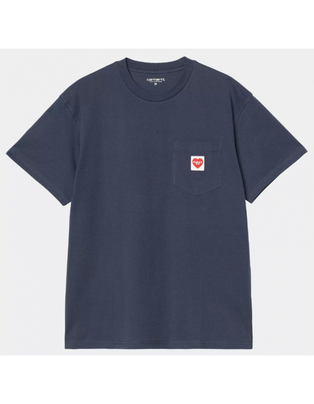 Carhartt Wip Pocket Heart T-Shirt - Blue - T-Shirt Homme  - Cover Photo 1