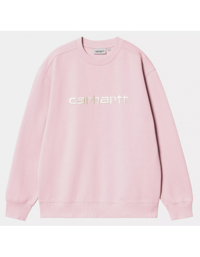 Carhartt Wip W' Carhartt Sweat - Air Pink / Wax - Sweat Femme  - Cover Photo 1