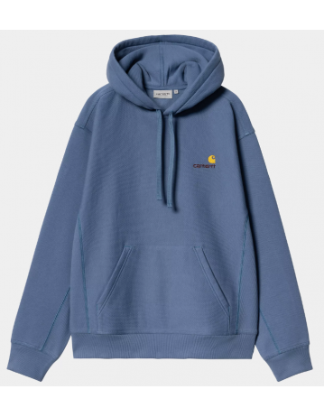 Carhartt Wip Hooded American Script Sweat - Blue Iris - Product Photo 1