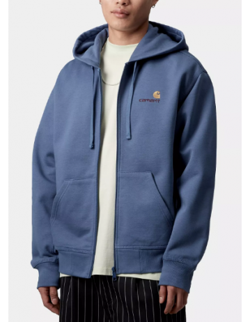 Carhartt Wip Hooded American Script Jacket - Blue Iris - Product Photo 1