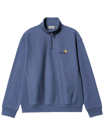 Carhartt Wip Half Zip American Script - Blue Iris - Product Photo 1