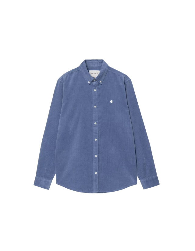 Carhartt Wip Madison Fine Cord Shirt - Blue Iris / Wax - Herrenhemd  - Cover Photo 1