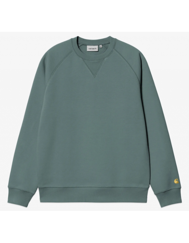 Carhartt Wip Chase Sweat - Silver Pine / Gold - Men's Sweatshirt  - Cover Photo 1