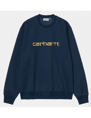 Carhartt WIP Carhartt Sweat - Ink / Air Yellow - Men's Sweatshirt - Miniature Photo 1