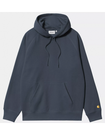 Carhartt Wip Hooded Chase Sweat - Dusky Blue / Gold - Product Photo 1