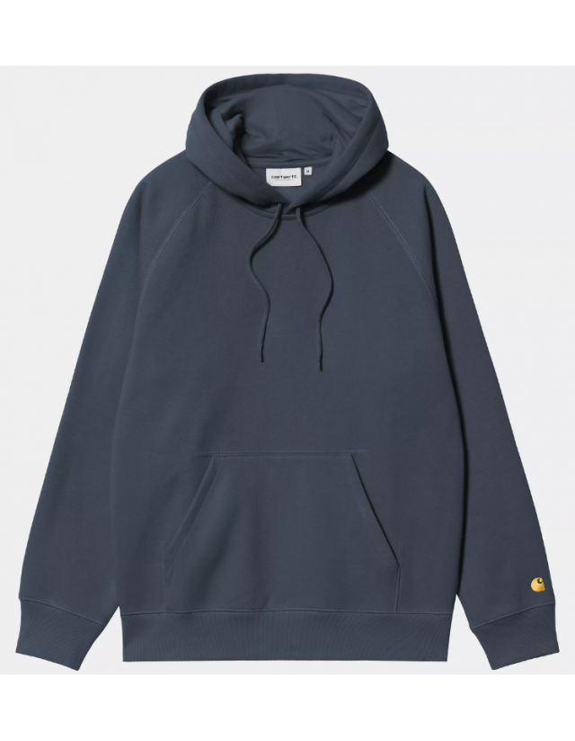 Carhartt Wip Hooded Chase Sweat - Dusky Blue / Gold - Sweat Homme  - Cover Photo 1