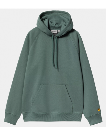 Carhartt Wip Hooded Chase Sweat - Silver Pine / Gold - Product Photo 1