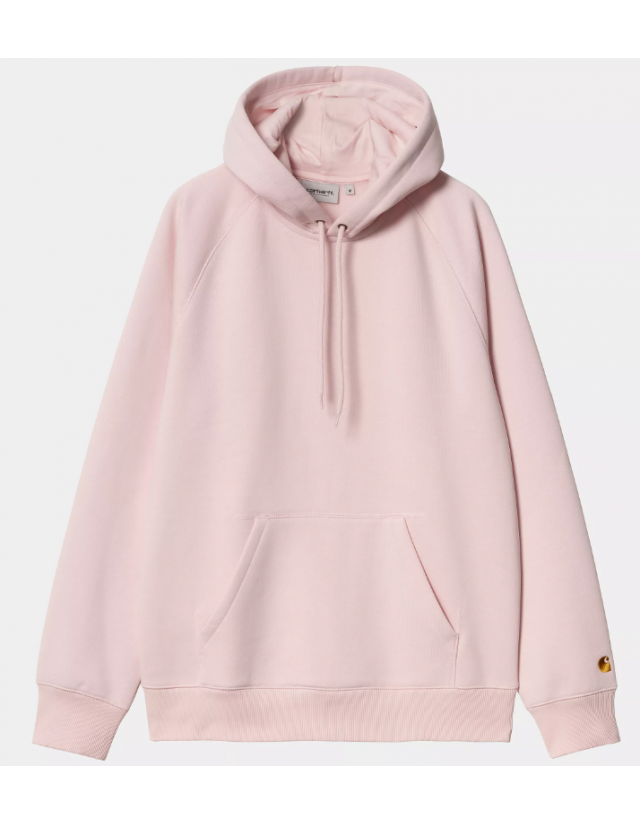 Carhartt Wip Hooded Chase Sweat - Air Pink / Gold - Men's Sweatshirt  - Cover Photo 1