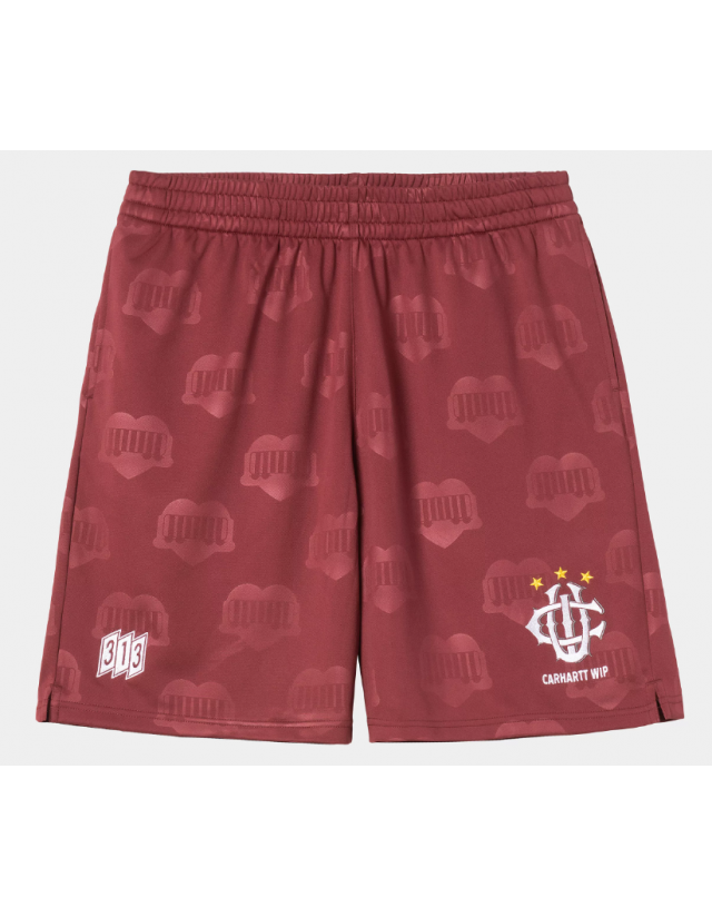 Carhartt Wip Hartt's Football Short - Jacquard / Mulberry - Shorts  - Cover Photo 1
