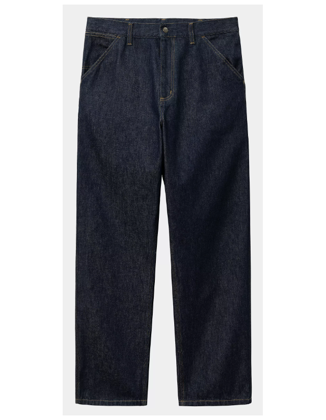 Carhartt Wip Single Knee Pant - Blue Rinsed - Männerhosen  - Cover Photo 2