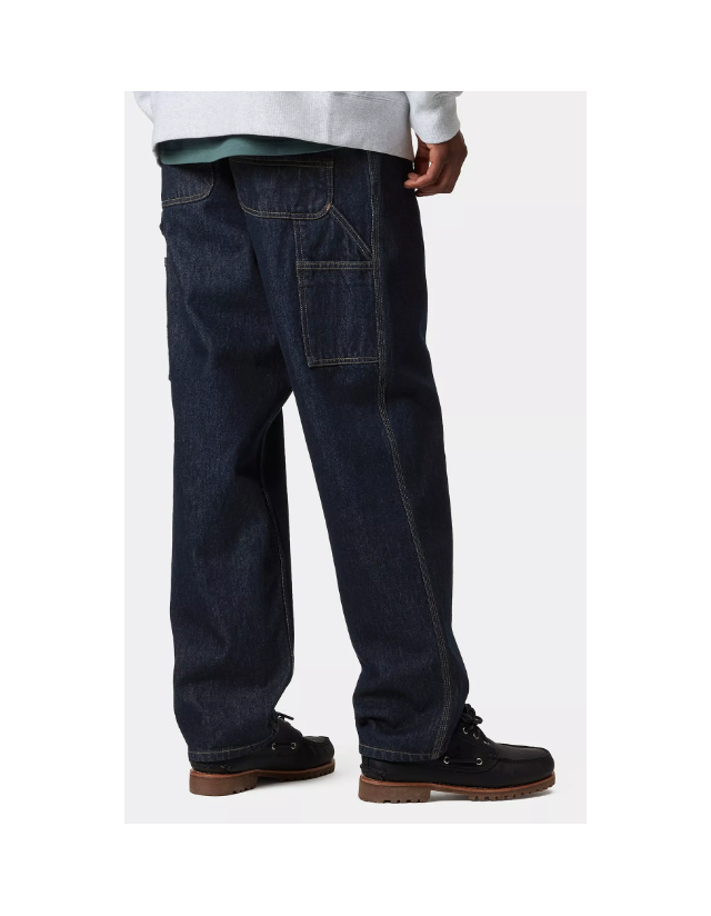 Carhartt Wip Single Knee Pant - Blue Rinsed - Männerhosen  - Cover Photo 3