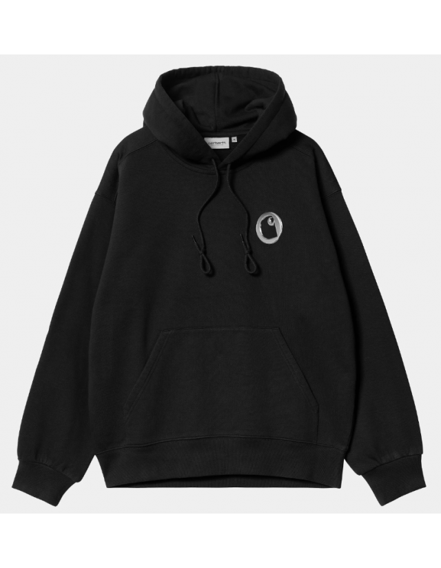Carhartt Wip Hooded Charm Link Sweat - Black / Silver - Herren Sweatshirt  - Cover Photo 1