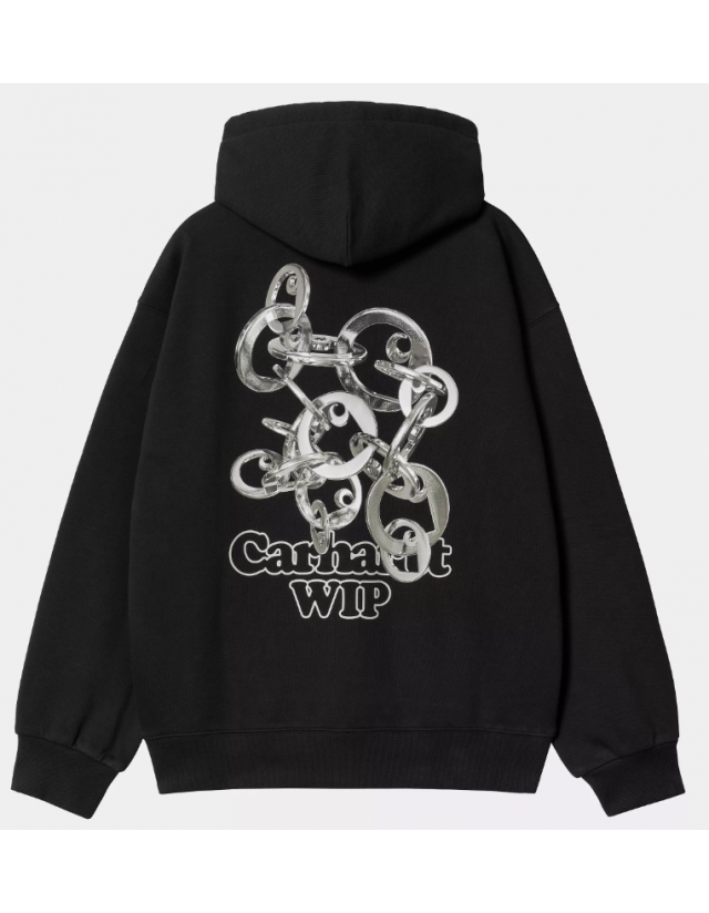 Carhartt Wip Hooded Charm Link Sweat - Black / Silver - Herren Sweatshirt  - Cover Photo 2