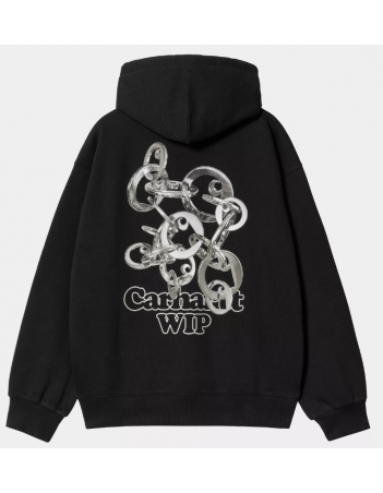 Carhartt WIP Hooded Charm link sweat - Black / Silver - Herren Sweatshirt - Miniature Photo 2