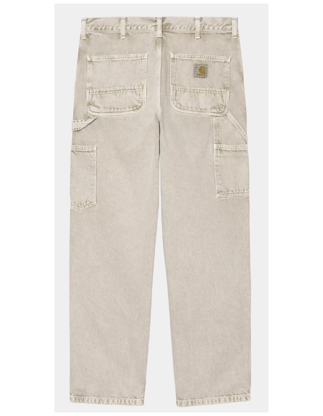 Carhartt Wip Single Knee Pant - Opuntia Chalk Wash - Pantalon Homme  - Cover Photo 1