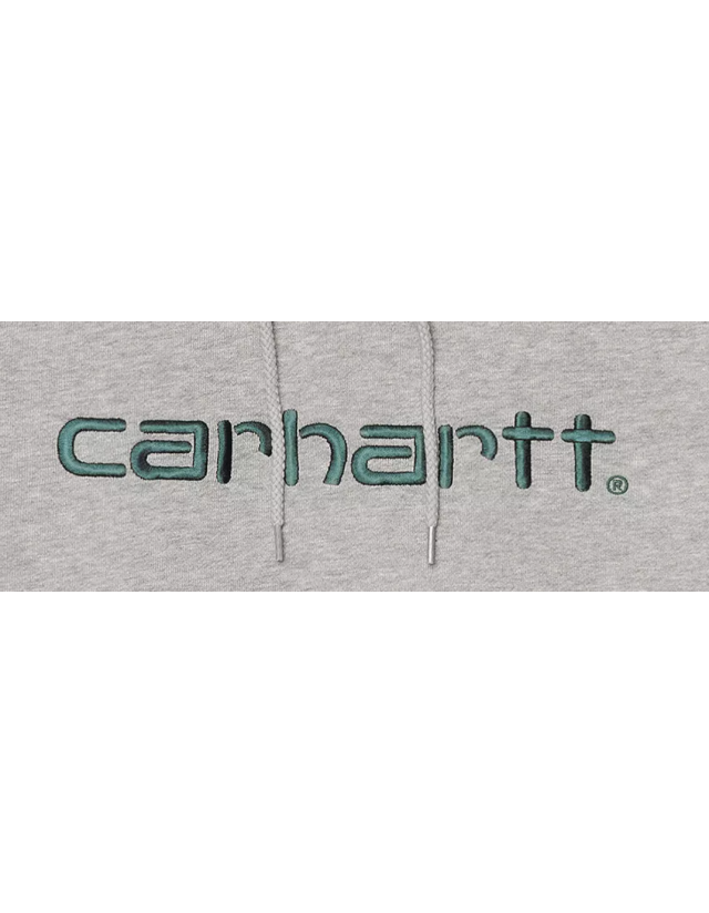 Carhartt Wip W' Hd Carhartt Sw - Grey Heather / Dark Fir - Sweatshirt Voor Dames  - Cover Photo 2