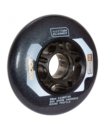 Iqon Access Wheels 80mm / 85A - 4Pack Grey - Skeelers Wielen - Miniature Photo 2