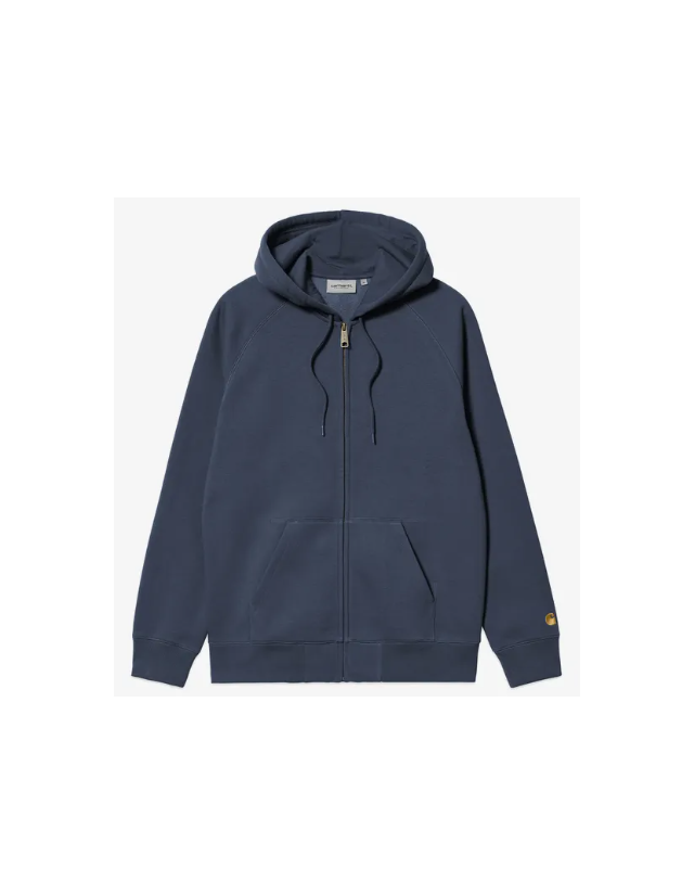 Carhartt Wip Hooded Chase Jacket - Dusky Blue / Gold - Herren Sweatshirt  - Cover Photo 1