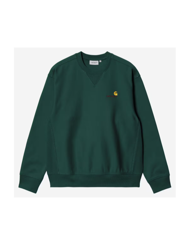 Carhartt Wip American Script Sweat - Dark Fir - Herren Sweatshirt  - Cover Photo 1