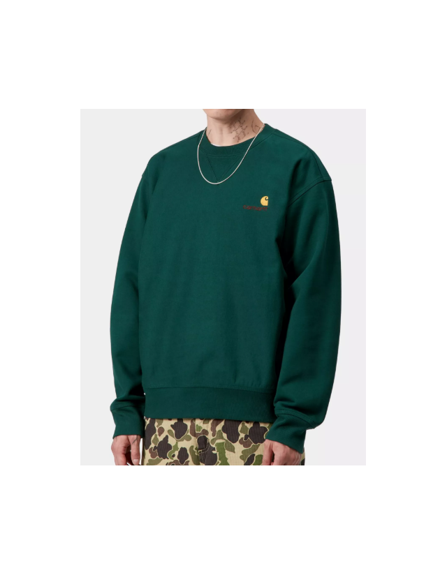 Carhartt Wip American Script Sweat - Dark Fir - Herren Sweatshirt  - Cover Photo 2