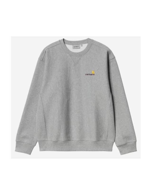 Carhartt Wip American Script Sweat - Grey Heather - Herren Sweatshirt  - Cover Photo 2