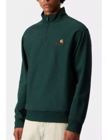 Carhartt WIP Half ZIP American Script - Dark Fir - Men's Sweatshirt - Miniature Photo 2