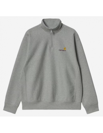 Carhartt WIP Half ZIP American Script - grey Heather - Sweat Homme - Miniature Photo 2