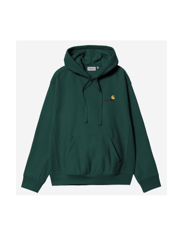 Carhartt Wip Hooded American Script Sweat - Dark Fir - Herren Sweatshirt  - Cover Photo 1
