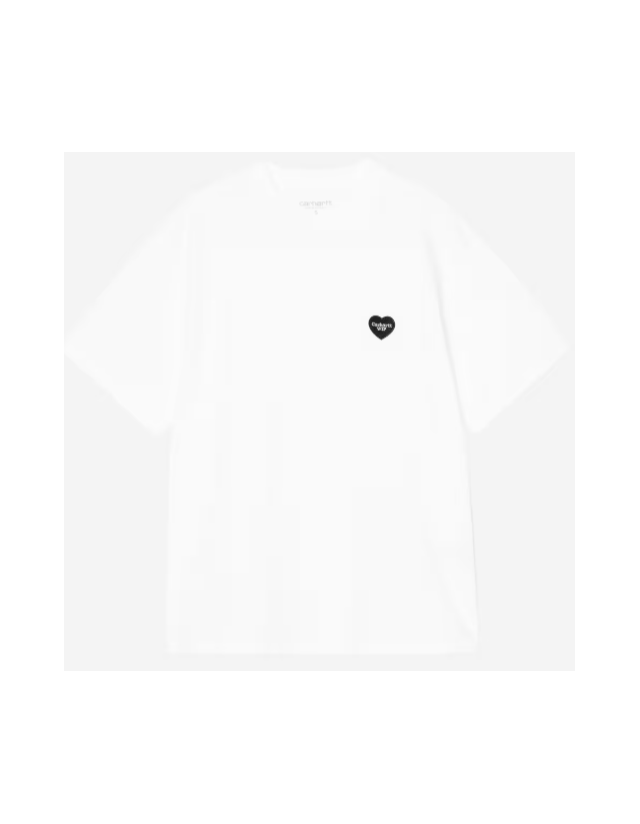 Carhartt Wip W' Heart Patch T-Shirt - White / Black - T-Shirt Femme  - Cover Photo 1