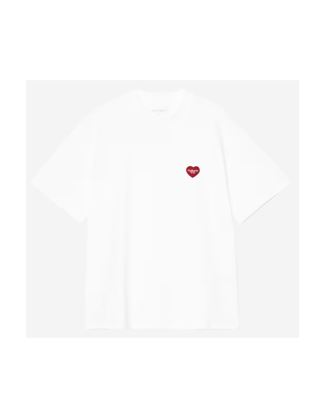 Carhartt Wip W' Heart Patch T-Shirt - White / Red - T-Shirt Femme  - Cover Photo 1