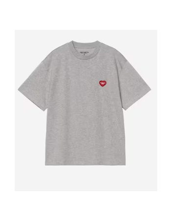 Carhartt WIP W' Heart Patch t-shirt - Grey heather / red - Damen T-Shirt - Miniature Photo 1