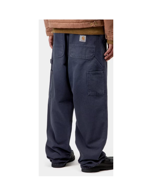 Carhartt Wip Single Knee Pant - Dark Navy Stone Canvas - Männerhosen  - Cover Photo 3