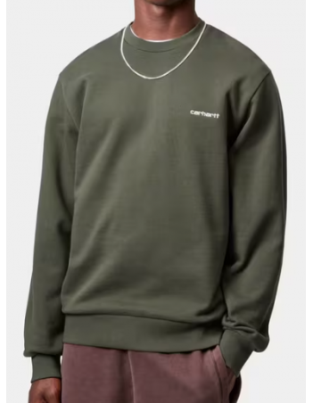 Carhartt WIP script embroidery - Opuntia / white - Herren Sweatshirt - Miniature Photo 2