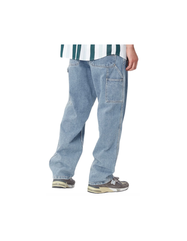 Carhartt Wip Single Knee Pant - Blue Stone Bleached - Heren Broeken  - Cover Photo 3