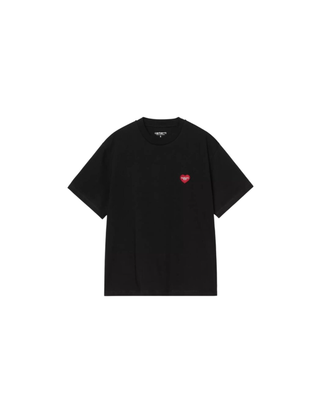 Carhartt Wip W' Heart Patch T-Shirt - Black / Red - T-Shirt Femme  - Cover Photo 1