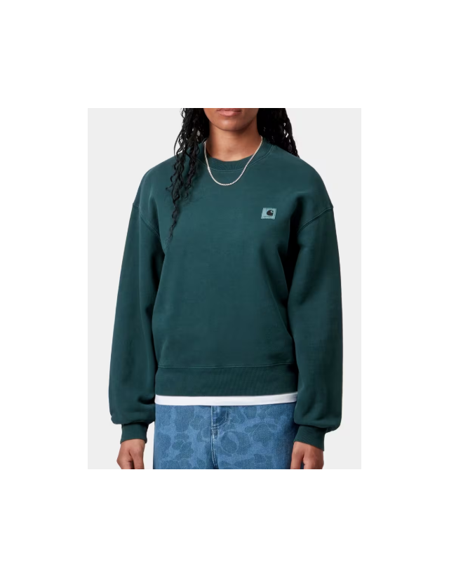 Carhartt Wip W' Nelson Sweat - Deep Lagoon - Damen Sweatshirt  - Cover Photo 2