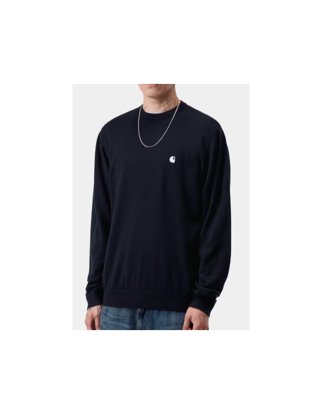 Carhartt Wip Madison Sweater - Dark Navy / Wax - Herren Sweatshirt  - Cover Photo 2