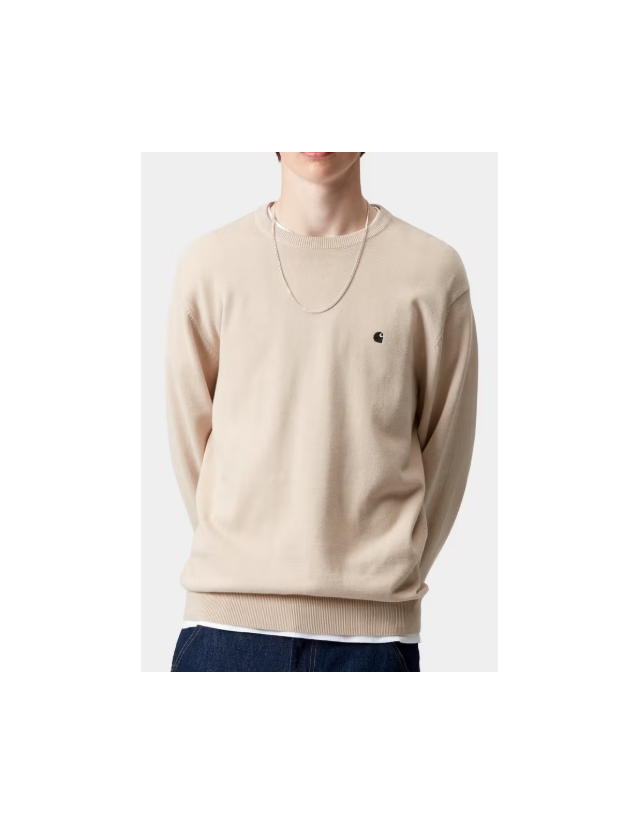 Carhartt Wip Madison Sweater - Fleur De Sel / Black - Herren Sweatshirt  - Cover Photo 2