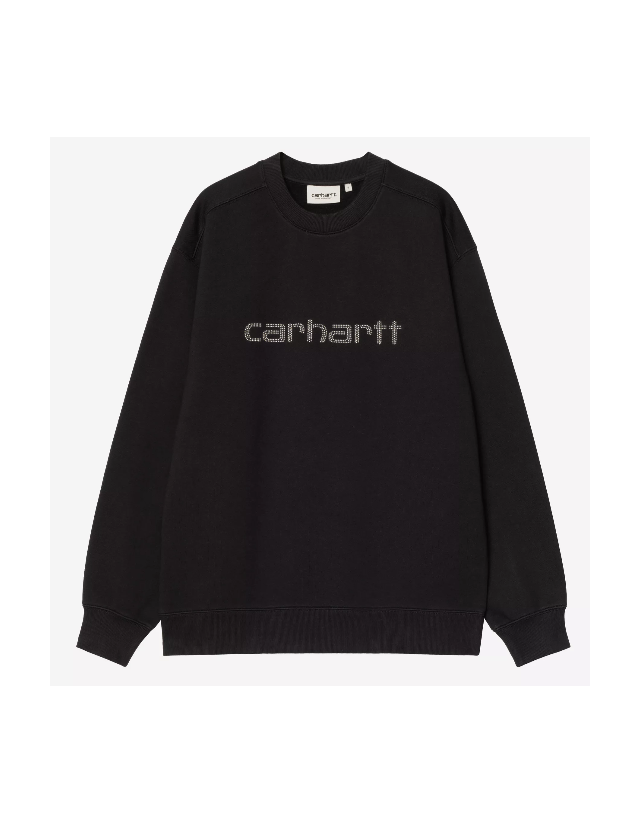 Carhartt Wip W' Rivet Script Sweat - Black - Damen Sweatshirt  - Cover Photo 2