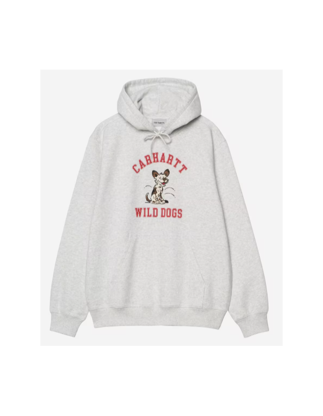 Carhartt Wip Hooded Wild Dog Sweat - Ash Heather - Herren Sweatshirt  - Cover Photo 1