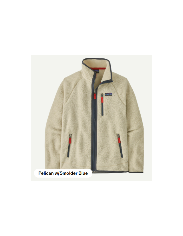 Patagonia Men's Retro Pile Jacket - Pelican / Smolder Blue - Man Jacket  - Cover Photo 2
