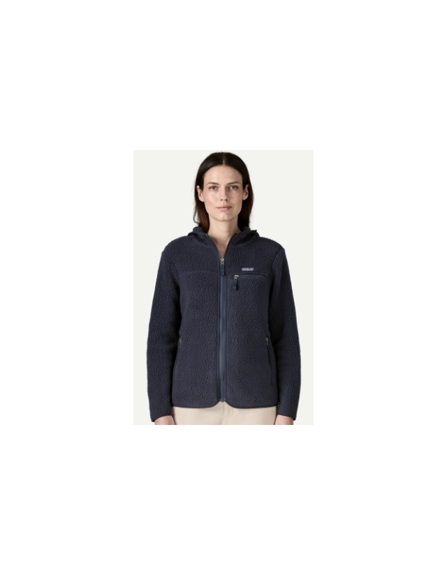 Patagonia W' Retro Pile Hoody - Sunken Blue - Veste Femme  - Cover Photo 1