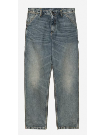 Carhartt Wip Single Knee Pant - Blue Worn Used Wash - Product Photo 1