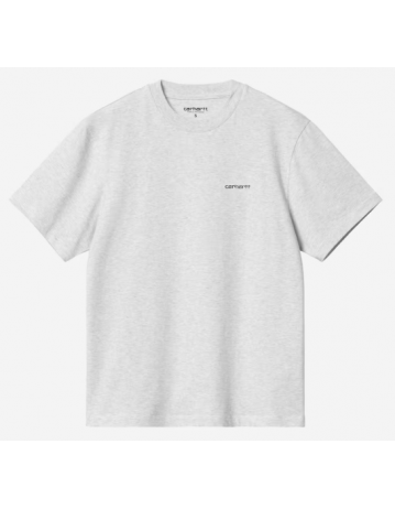 Carhartt Wip W' Script Embroidery T-Shirt - Ash Heather / Velvet Green - Product Photo 1