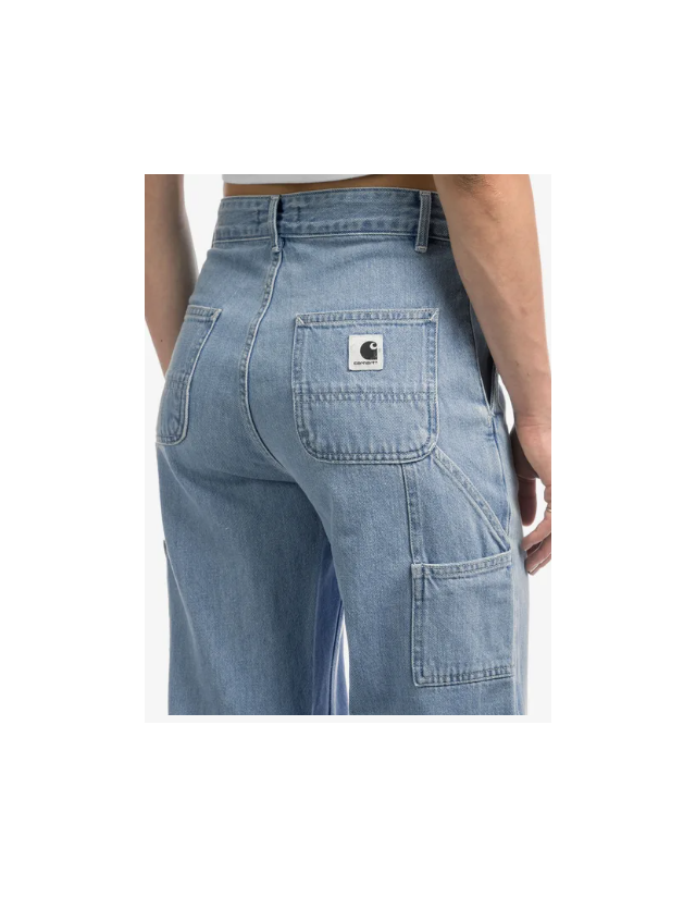 Carhartt Wip W' Pierce Pant Straight - Blue Stone Bleached - Damenhose  - Cover Photo 2