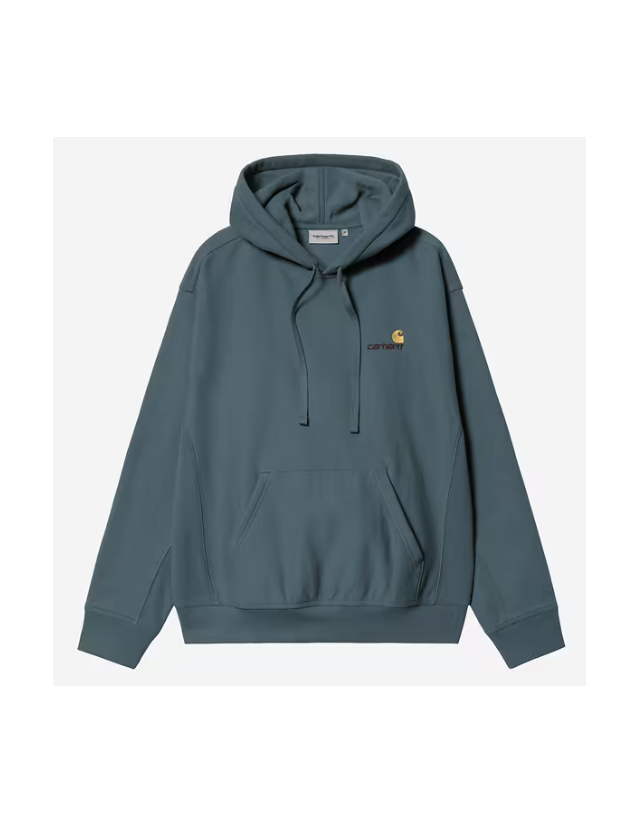 Carhartt Wip Hooded American Script Sweat - Office Blue - Herren Sweatshirt  - Cover Photo 1