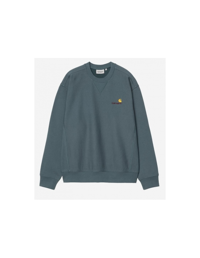 Carhartt Wip American Script Sweat - Office Blue - Herren Sweatshirt  - Cover Photo 1