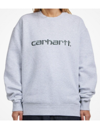 Carhartt WIP W' Carhartt sweat - Ash heather / Velvet green - Sweat Femme - Miniature Photo 1