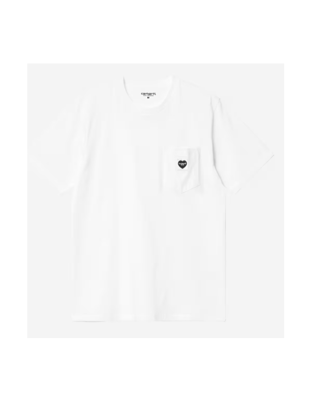 Carhartt Wip Pocket Heart T-Shirt - White / Black - T-Shirt Voor Heren  - Cover Photo 1