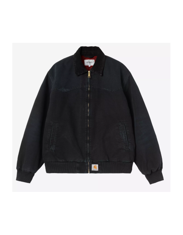 Carhartt Wip Og Santa Fe Jacket - Black Grind Wash - Mann Jacke  - Cover Photo 1
